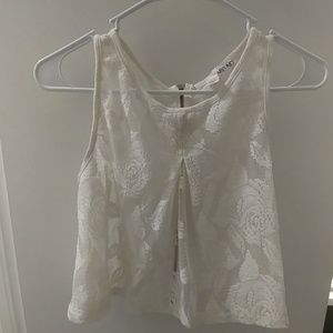 White lace crop top.
